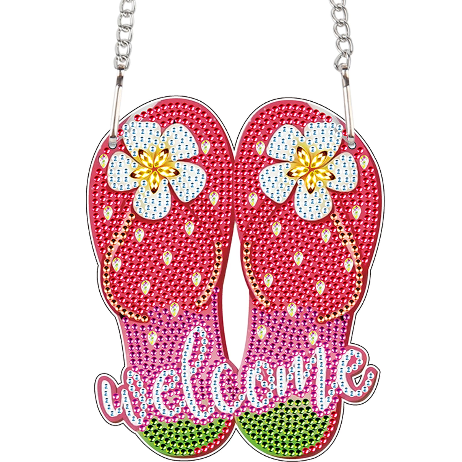 Amazon.com: AiYuanzsh Welcome Flip Flops Diamond Painting Hanging